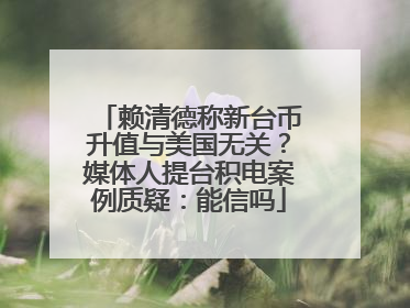赖清德称新台币升值与美国无关？媒体人提台积电案例质疑：能信吗