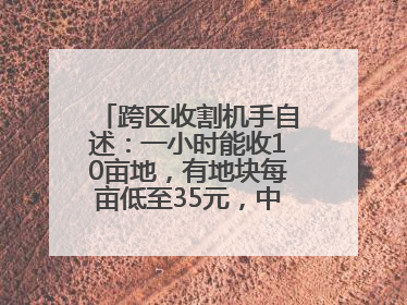 跨区收割机手自述：一小时能收10亩地，有地块每亩低至35元，中午基本不吃饭