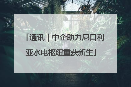 通讯｜中企助力尼日利亚水电枢纽重获新生
