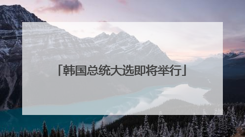 韩国总统大选即将举行