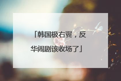 韩国极右翼，反华闹剧该收场了