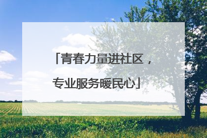青春力量进社区，专业服务暖民心
