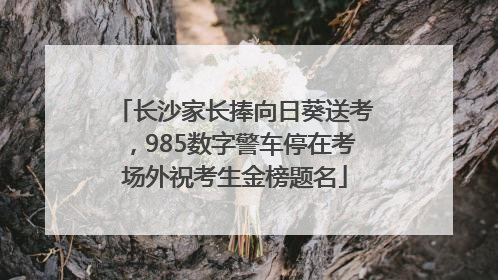 长沙家长捧向日葵送考，985数字警车停在考场外祝考生金榜题名
