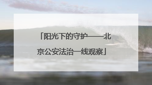阳光下的守护——北京公安法治一线观察