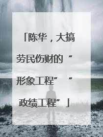 陈华，大搞劳民伤财的“形象工程”“政绩工程”