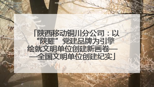 陕西移动铜川分公司：以“陕耀”党建品牌为引擎 绘就文明单位创建新画卷——全国文明单位创建纪实