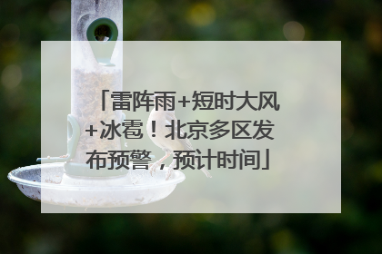 雷阵雨+短时大风+冰雹！北京多区发布预警，预计时间