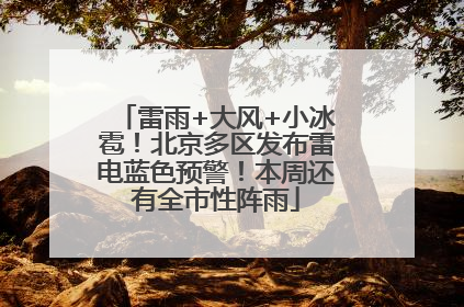 雷雨+大风+小冰雹！北京多区发布雷电蓝色预警！本周还有全市性阵雨