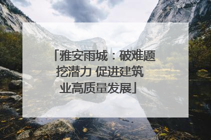 雅安雨城：破难题 挖潜力 促进建筑业高质量发展