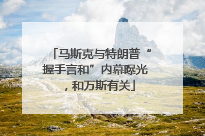 马斯克与特朗普“握手言和”内幕曝光，和万斯有关
