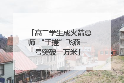 高二学生成火箭总师 “手搓”飞燕一号突破一万米