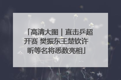 高清大图｜直击乒超开赛 樊振东王楚钦许昕等名将悉数亮相