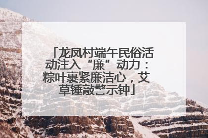 龙凤村端午民俗活动注入“廉”动力：粽叶裹紧廉洁心，艾草锤敲警示钟