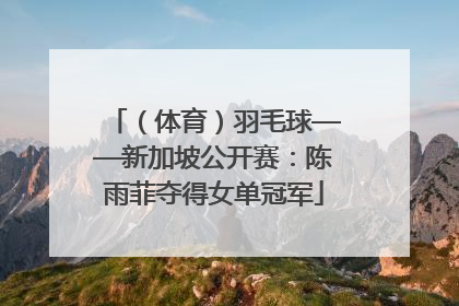 （体育）羽毛球——新加坡公开赛：陈雨菲夺得女单冠军