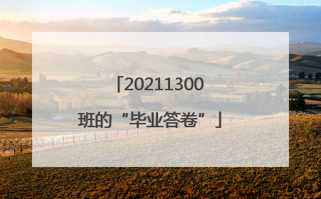 20211300班的“毕业答卷”