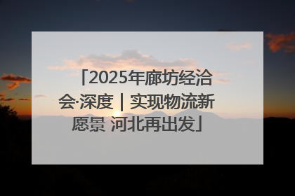 2025年廊坊经洽会·深度｜实现物流新愿景 河北再出发