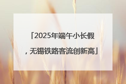2025年端午小长假，无锡铁路客流创新高