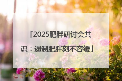 2025肥胖研讨会共识：遏制肥胖刻不容缓