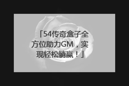 54传奇盒子全方位助力GM，实现轻松躺赢！