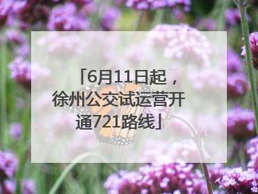 6月11日起，徐州公交试运营开通721路线