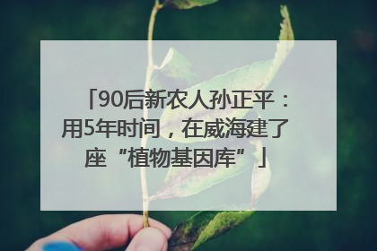 90后新农人孙正平：用5年时间，在威海建了座“植物基因库”