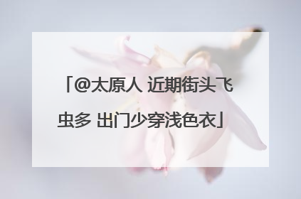 @太原人 近期街头飞虫多 出门少穿浅色衣