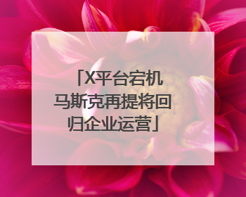 X平台宕机 马斯克再提将回归企业运营